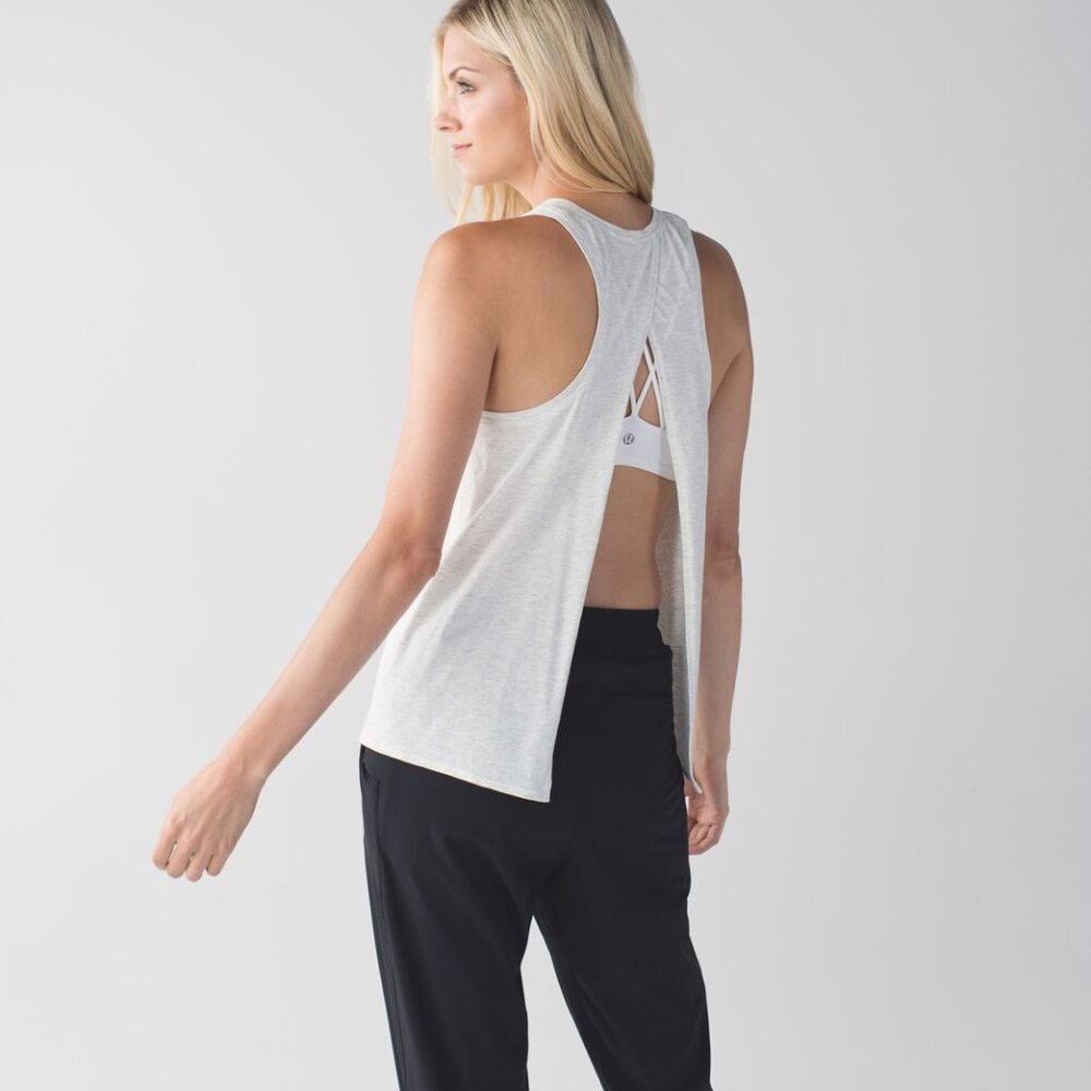 Lululemon All Tied Up Tank Heathered White